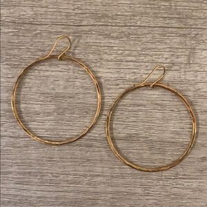 Gold hammered hoops